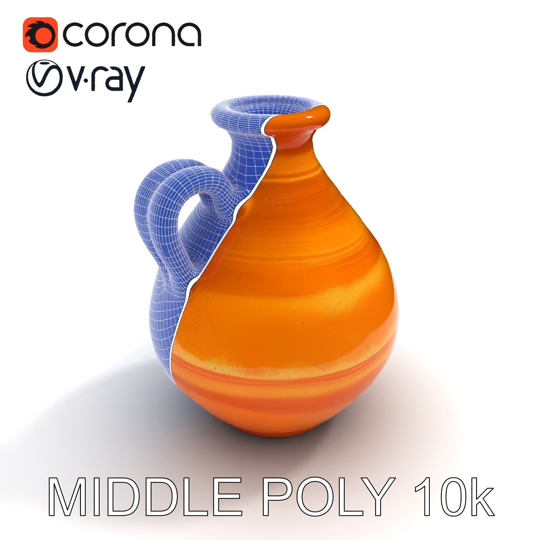 Rustic Clay Pitcher Model Pack Low-poly 3D model_25