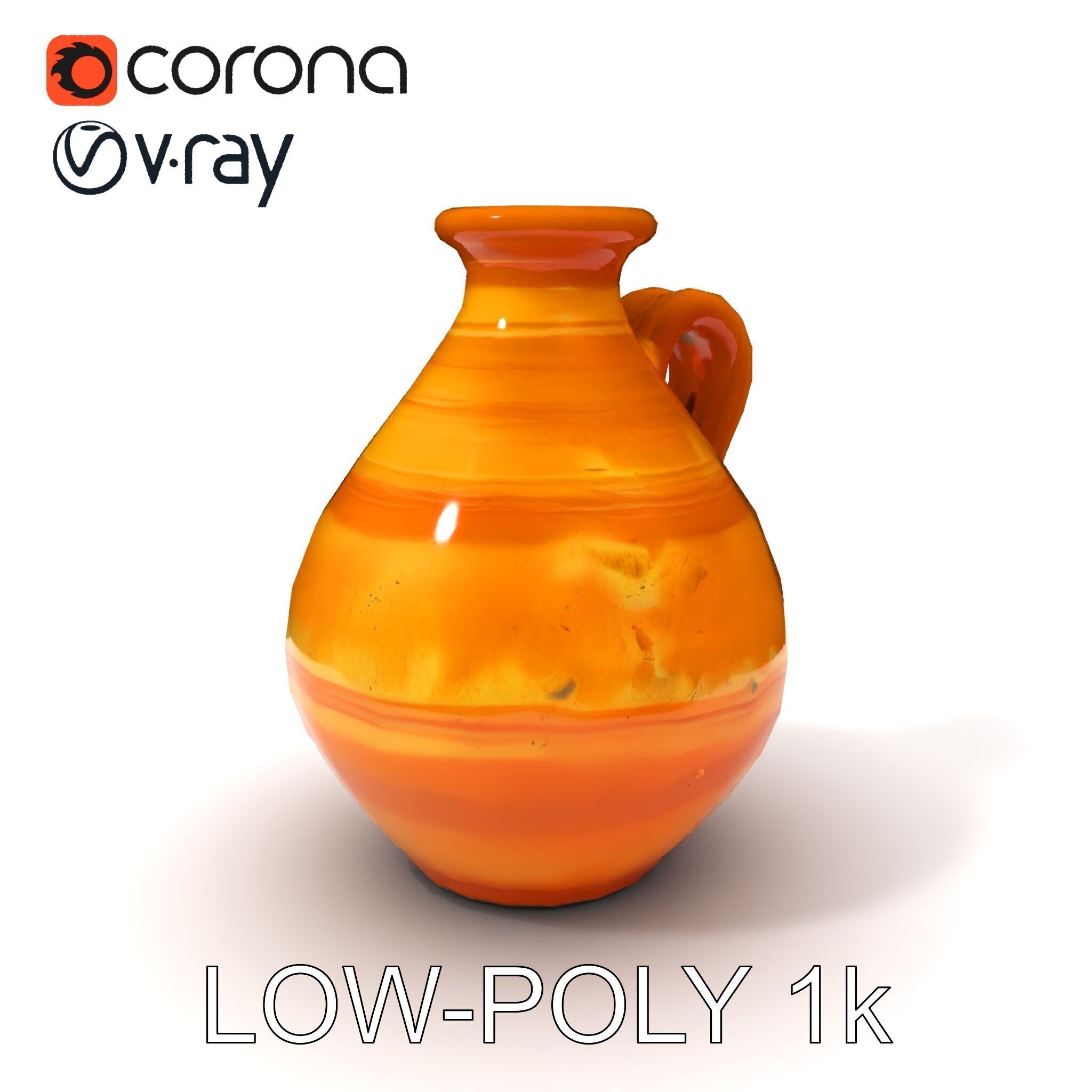 Rustic Clay Pitcher Model Pack Low-poly 3D model_32