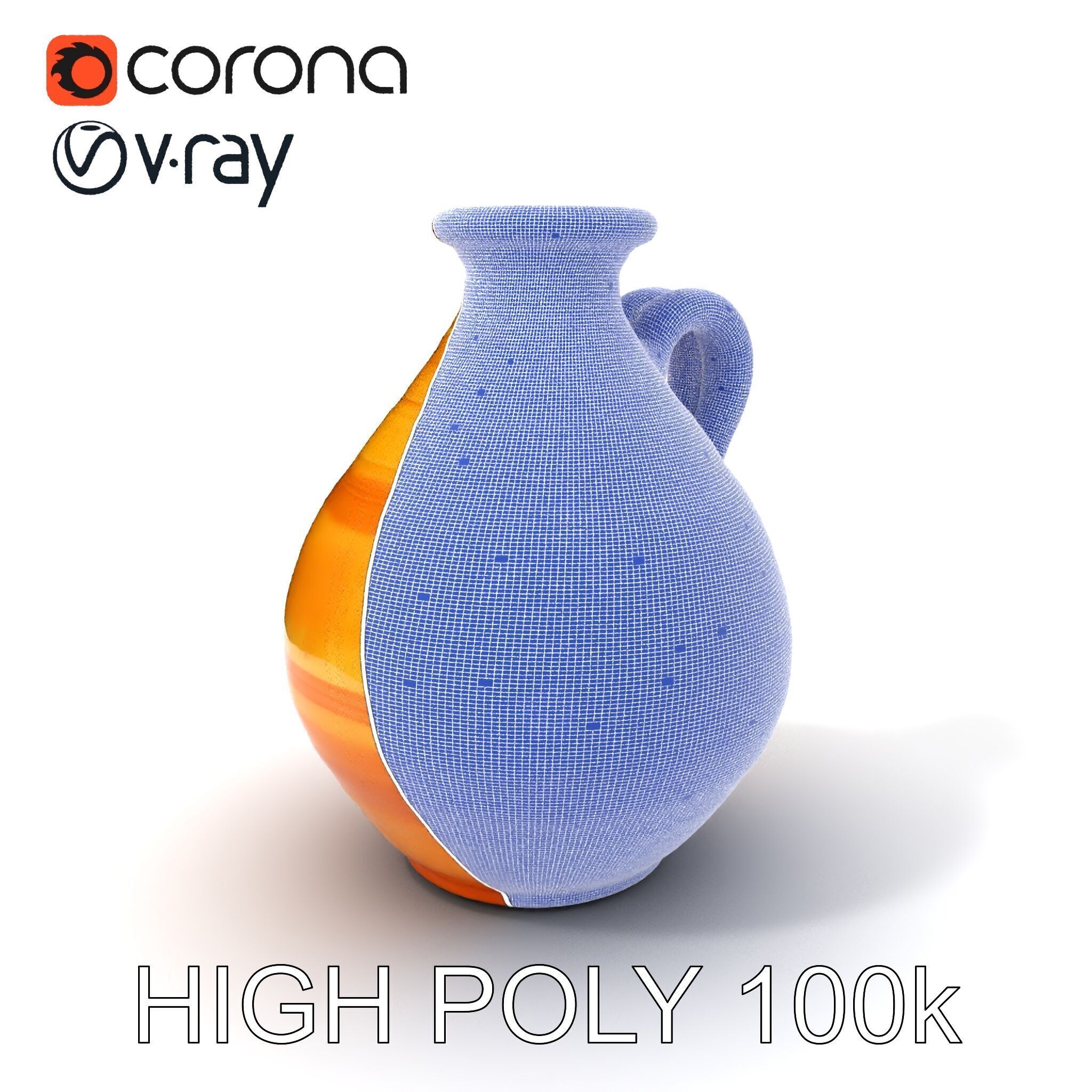 Rustic Clay Pitcher Model Pack Low-poly 3D model_3