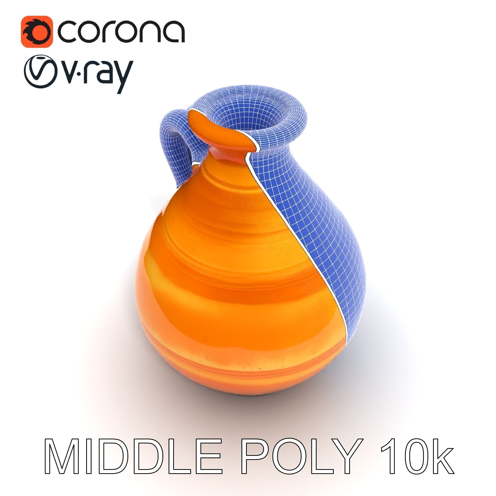 Rustic Clay Pitcher Model Pack Low-poly 3D model_18