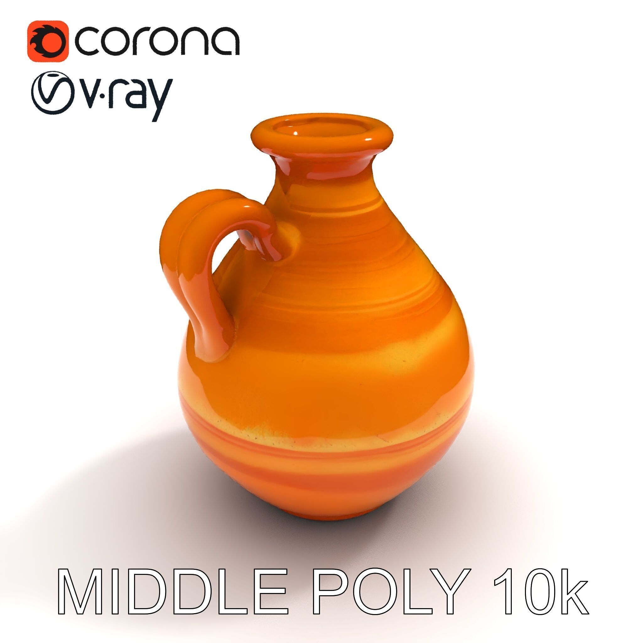 Rustic Clay Pitcher Model Pack Low-poly 3D model_12