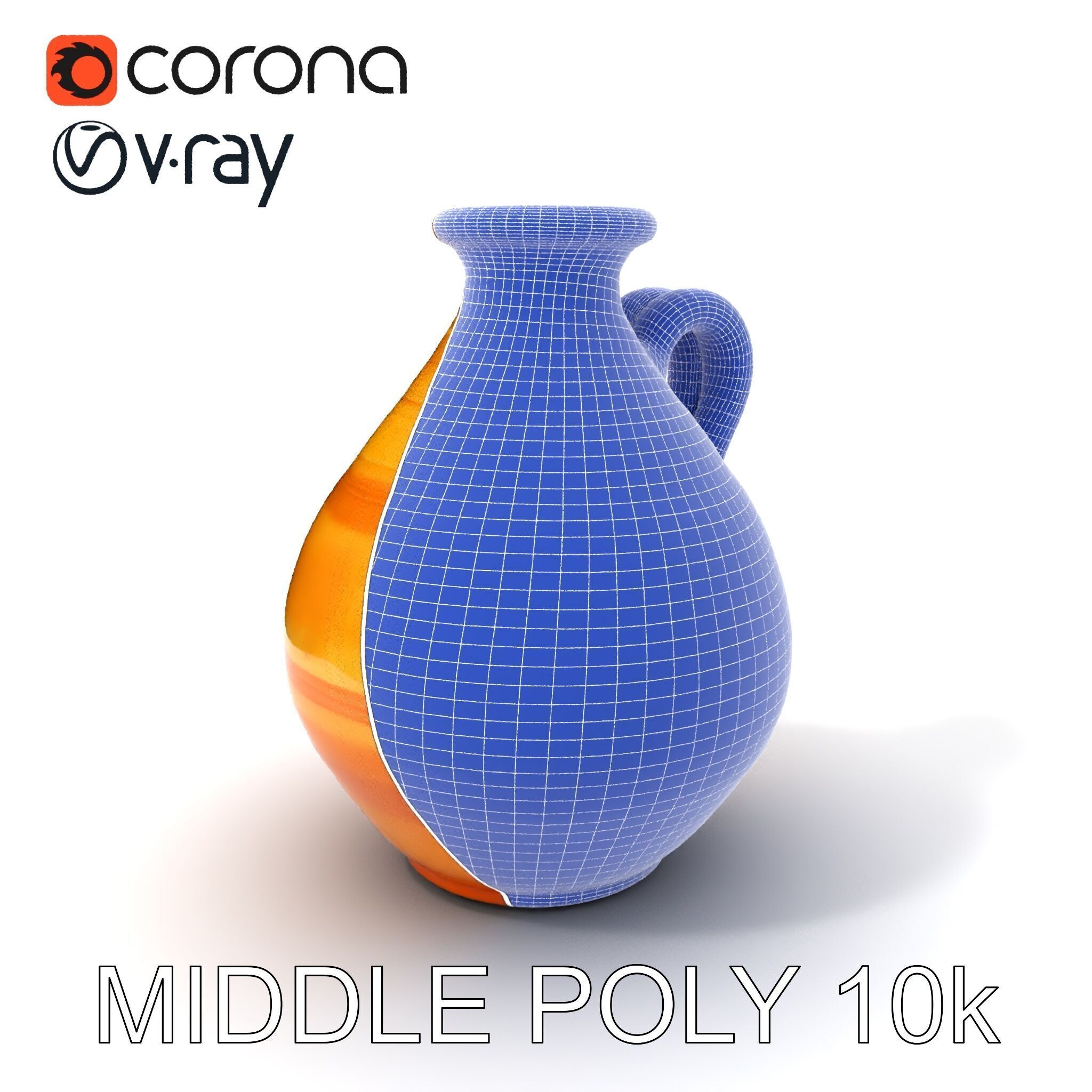 Rustic Clay Pitcher Model Pack Low-poly 3D model_15