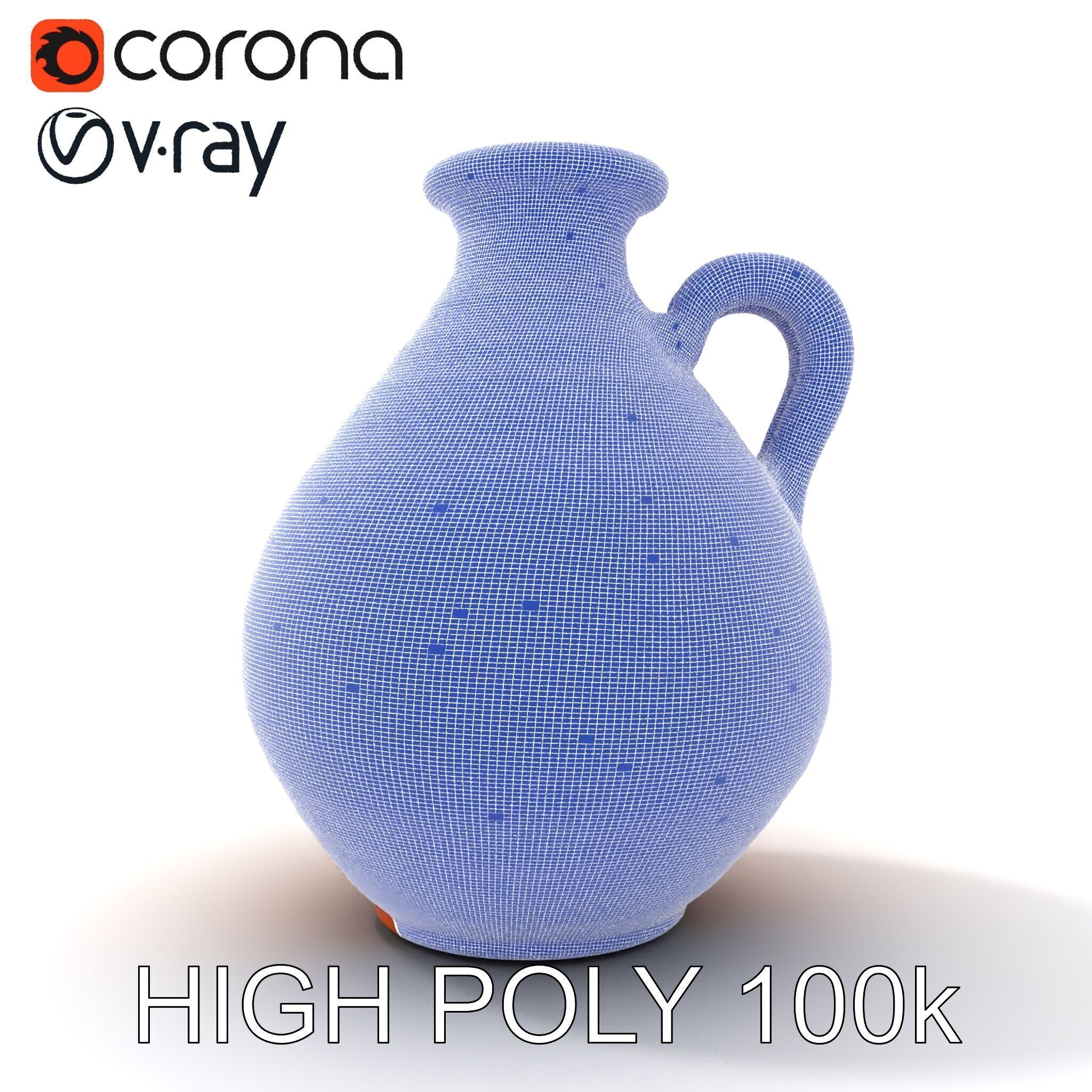 Rustic Clay Pitcher Model Pack Low-poly 3D model_11