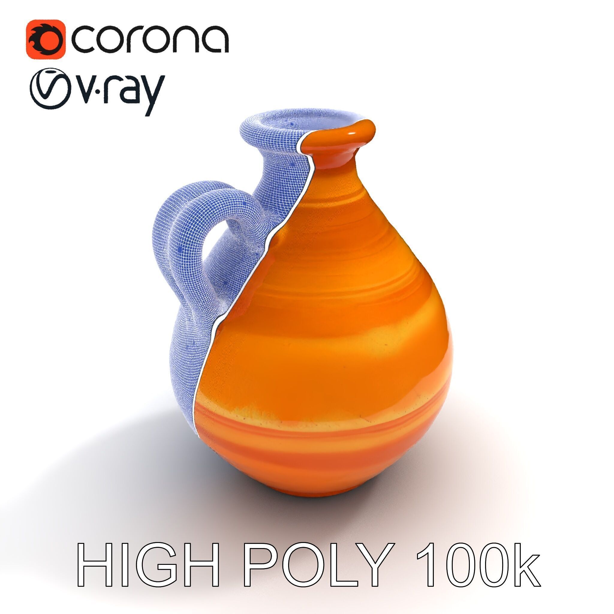 Rustic Clay Pitcher Model Pack Low-poly 3D model_30