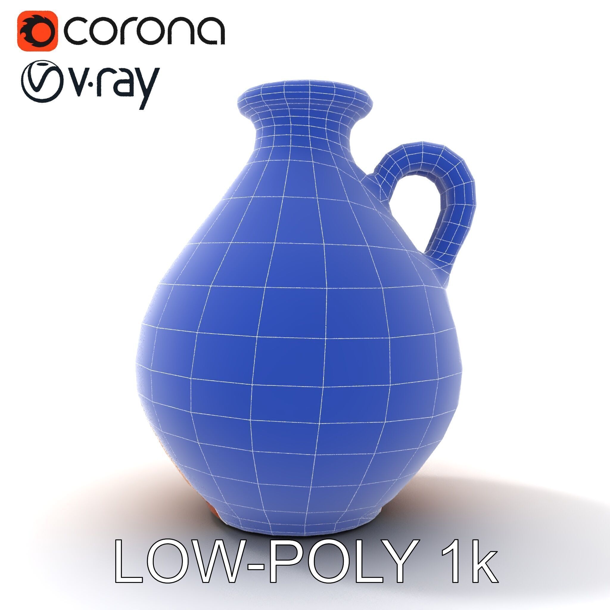 Rustic Clay Pitcher Model Pack Low-poly 3D model_34