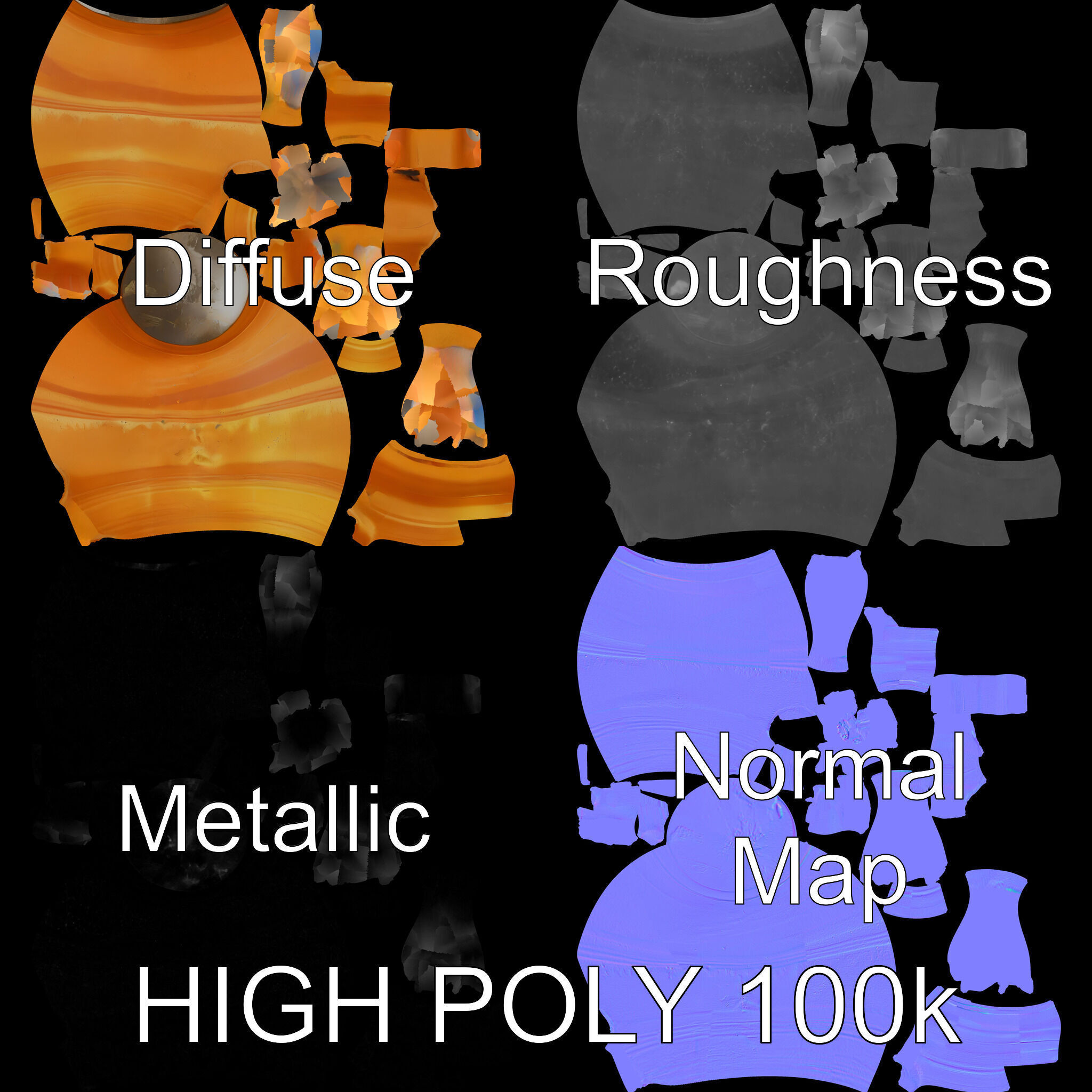 Rustic Clay Pitcher Model Pack Low-poly 3D model_2