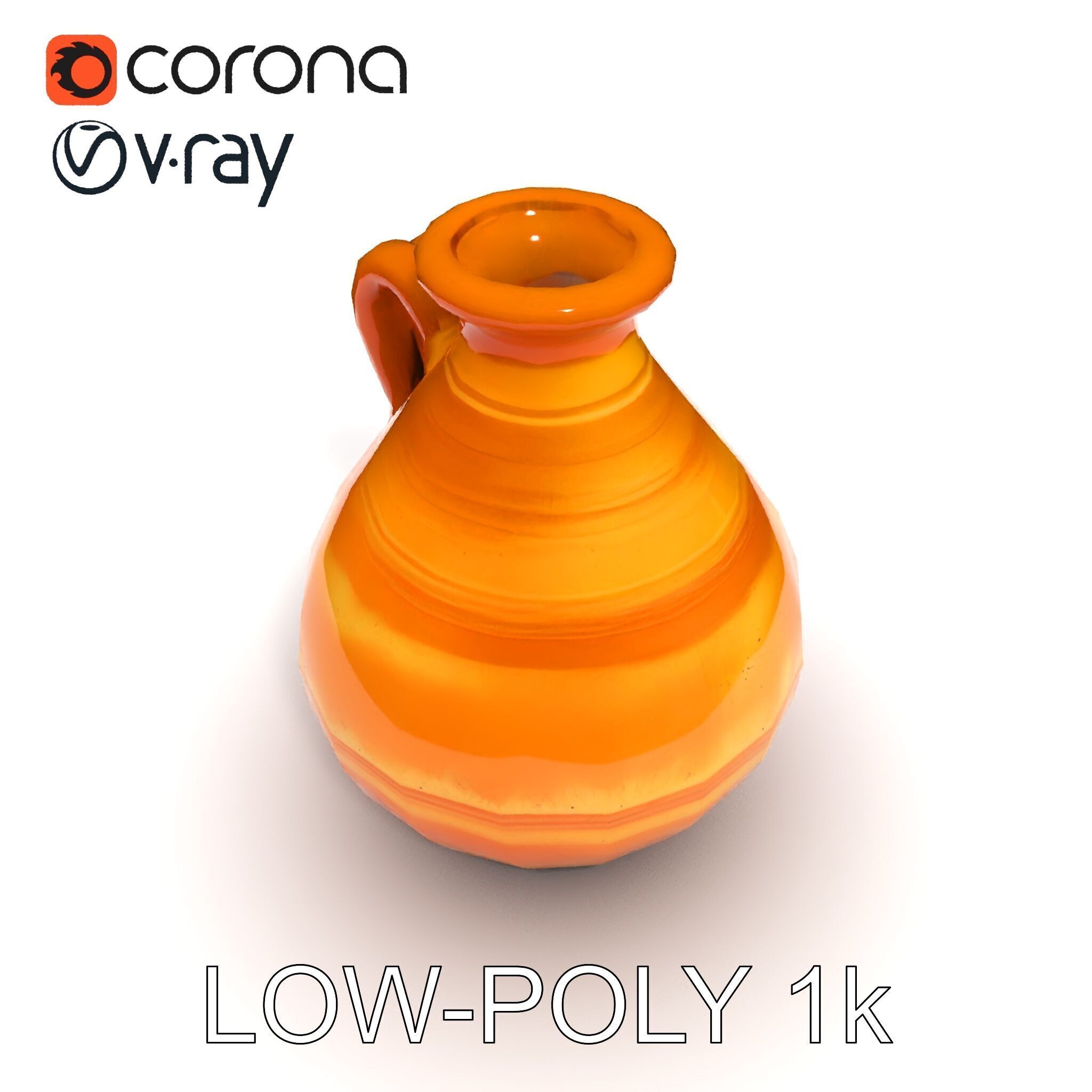 Rustic Clay Pitcher Model Pack Low-poly 3D model_26