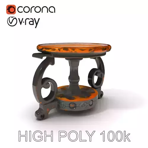 Ornate Metal Candle Holder Model Pack