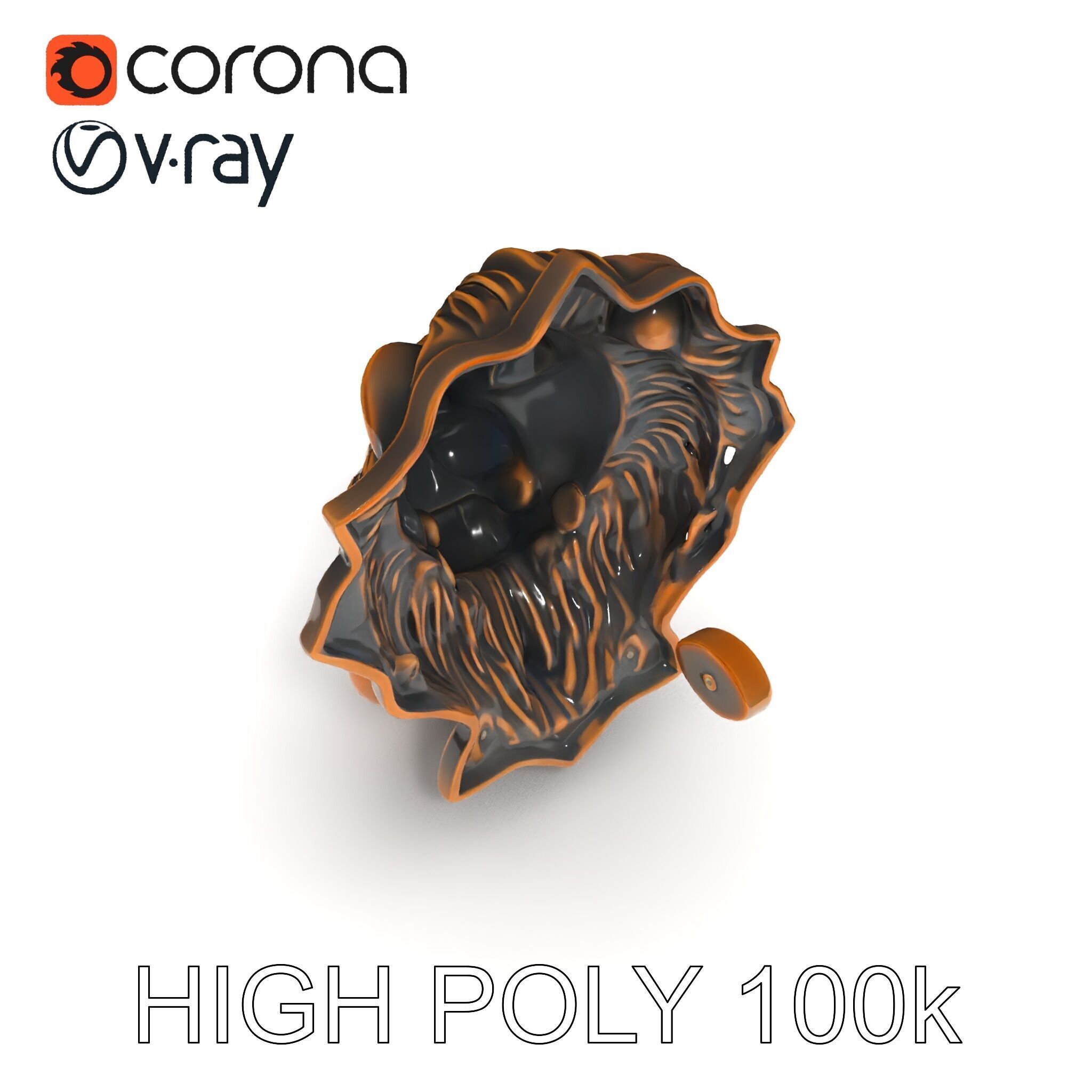 Lion Head Door Knocker Model Pack Low-poly 3D model_11