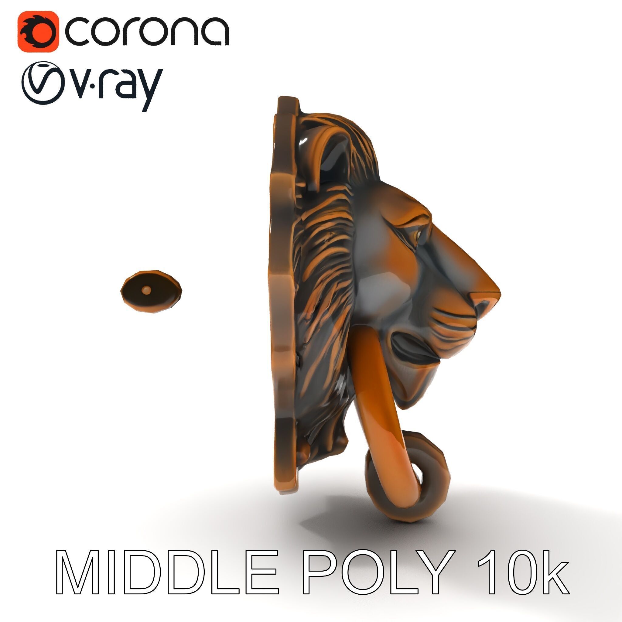 Lion Head Door Knocker Model Pack Low-poly 3D model_17