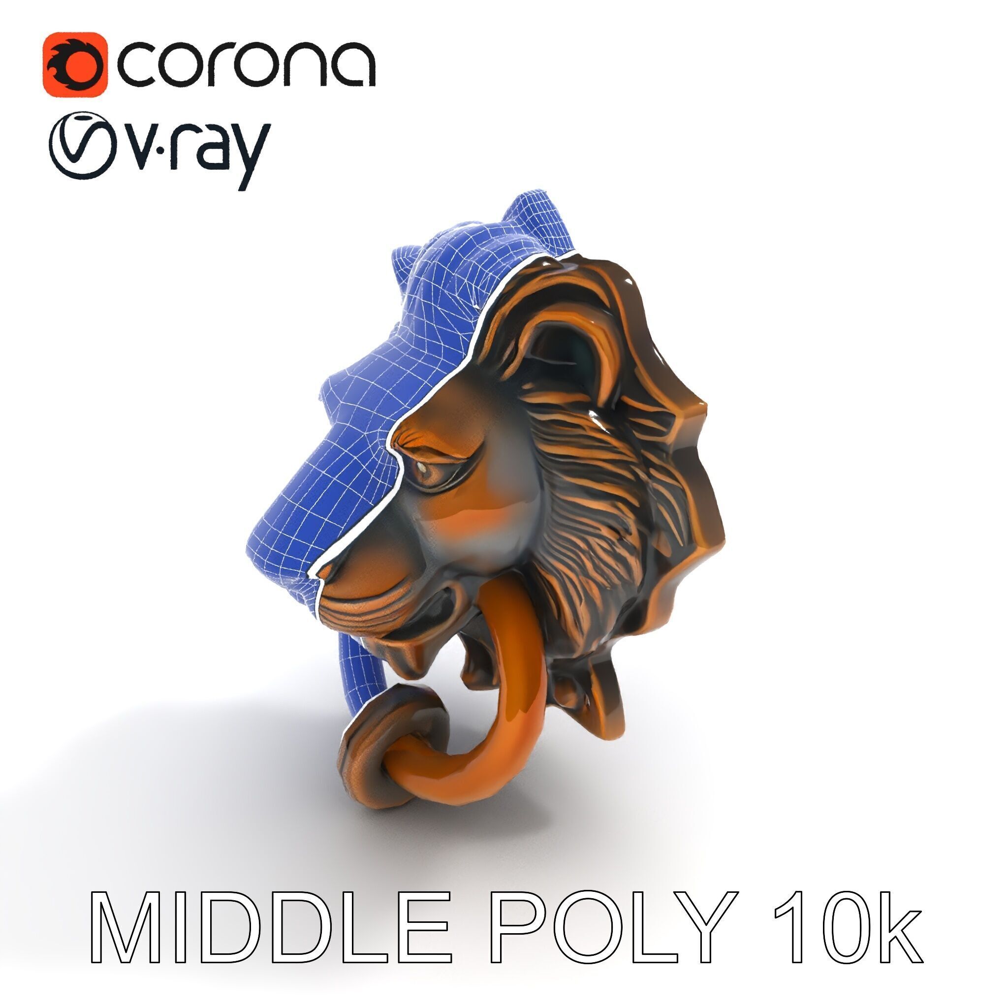 Lion Head Door Knocker Model Pack Low-poly 3D model_28