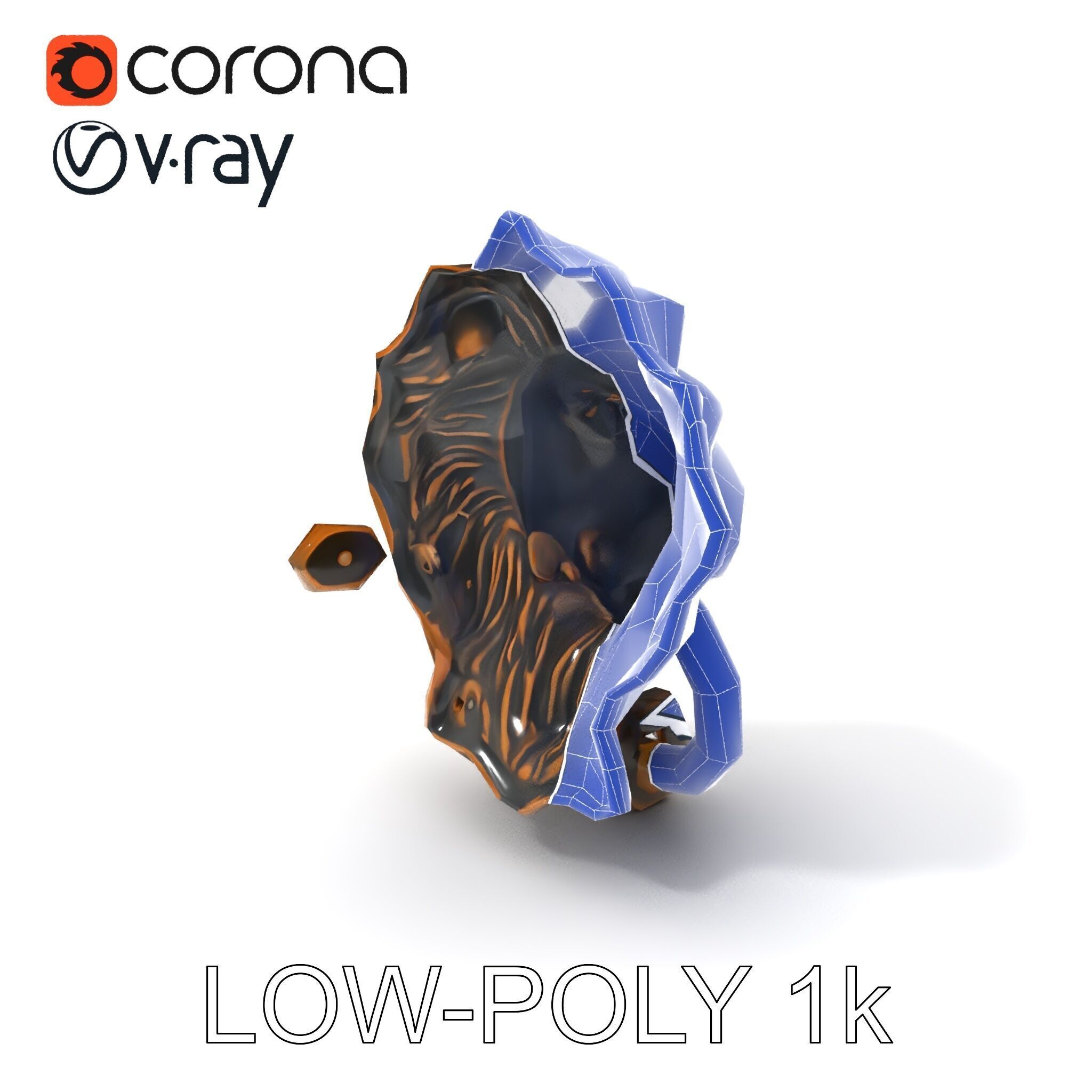 Lion Head Door Knocker Model Pack Low-poly 3D model_23