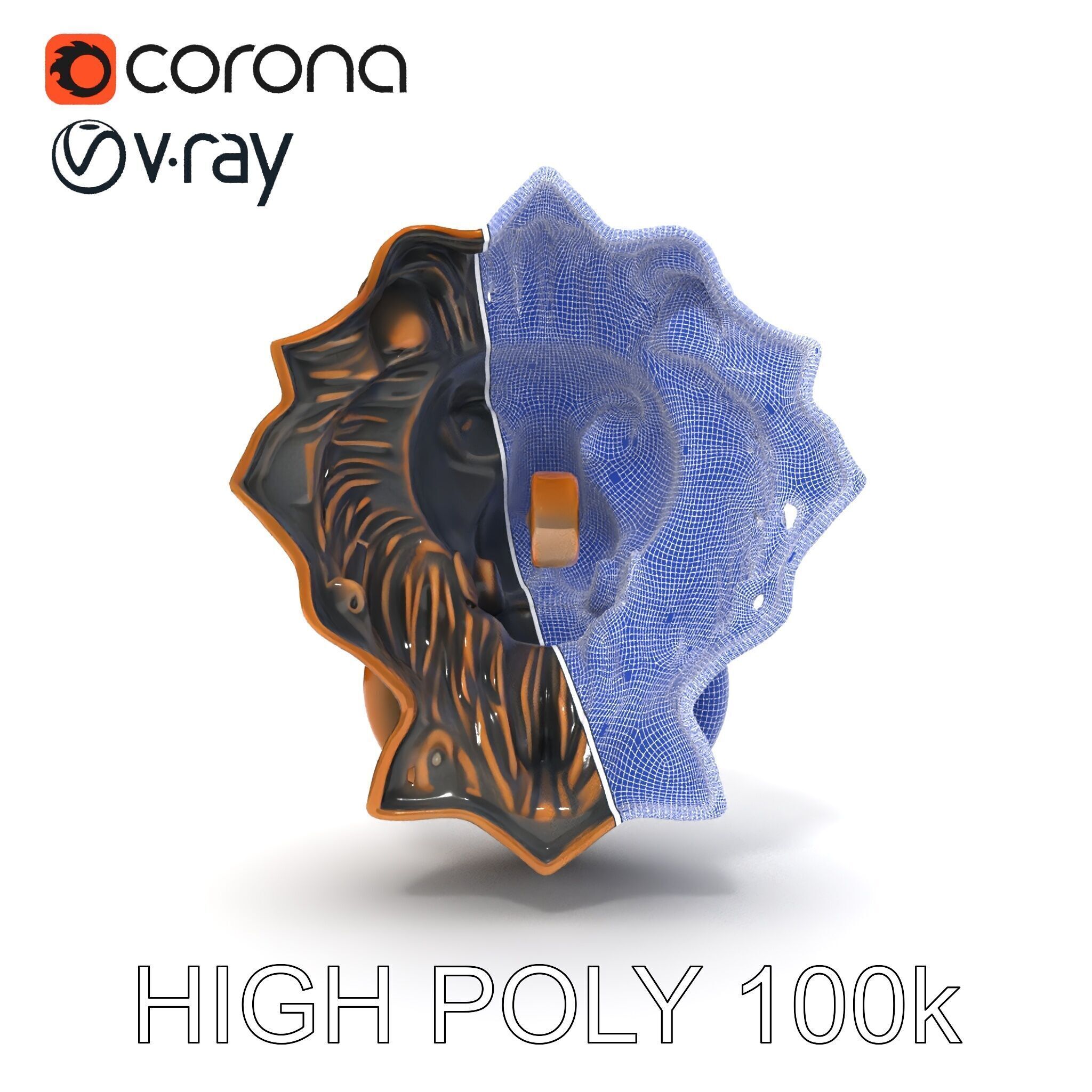 Lion Head Door Knocker Model Pack Low-poly 3D model_27