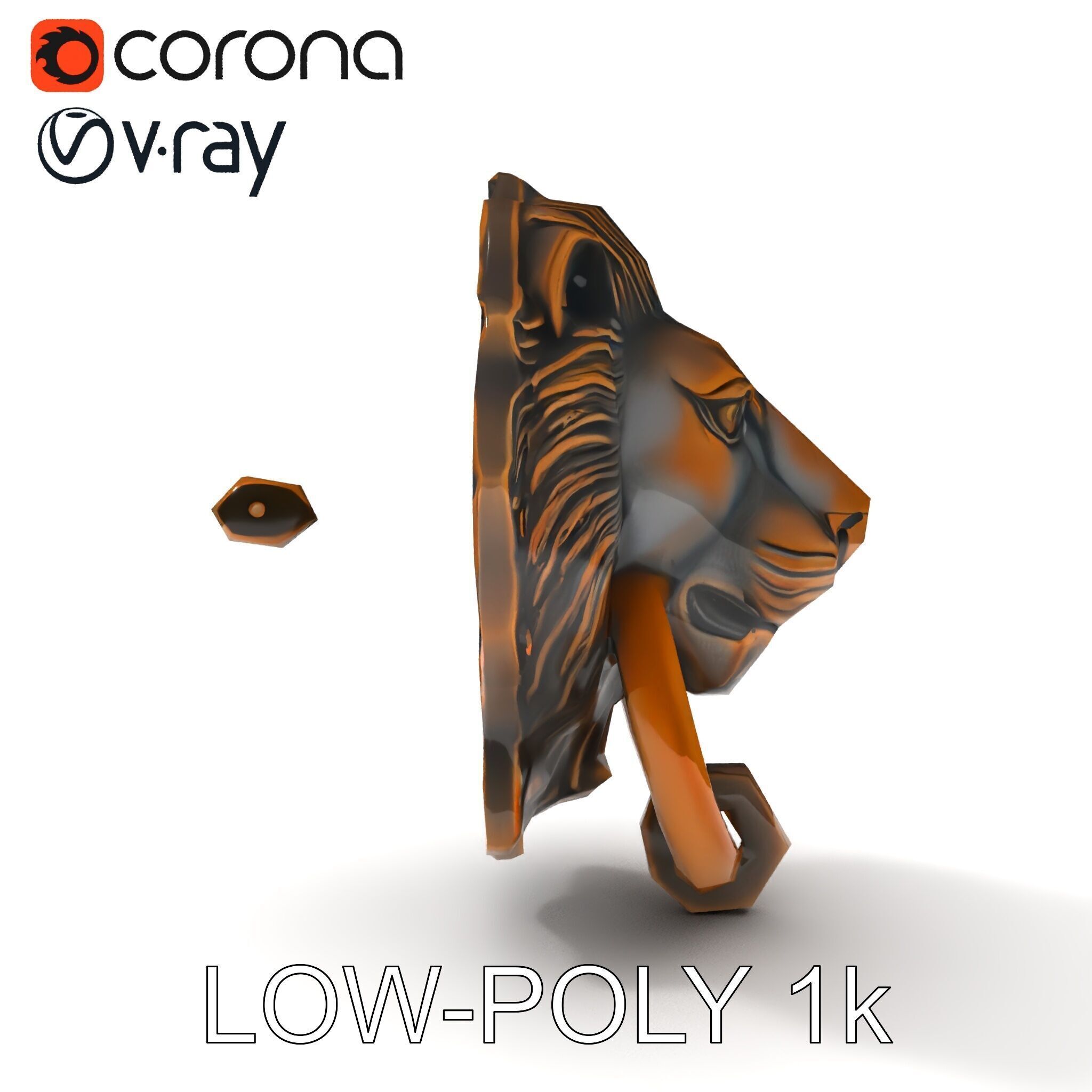 Lion Head Door Knocker Model Pack Low-poly 3D model_26