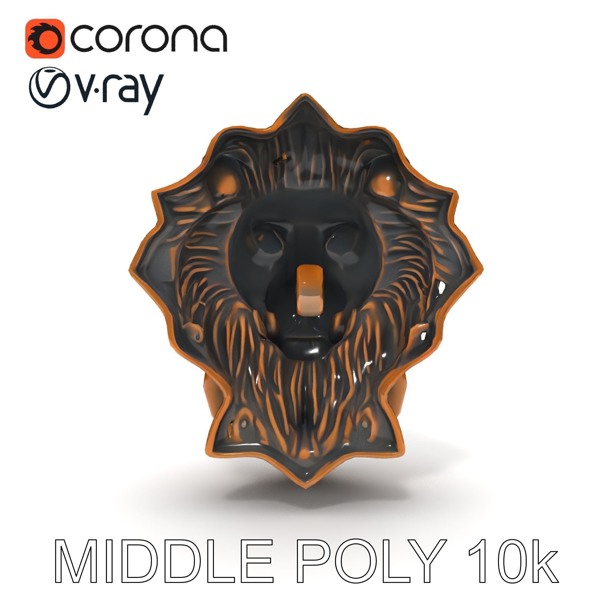 Lion Head Door Knocker Model Pack Low-poly 3D model_22