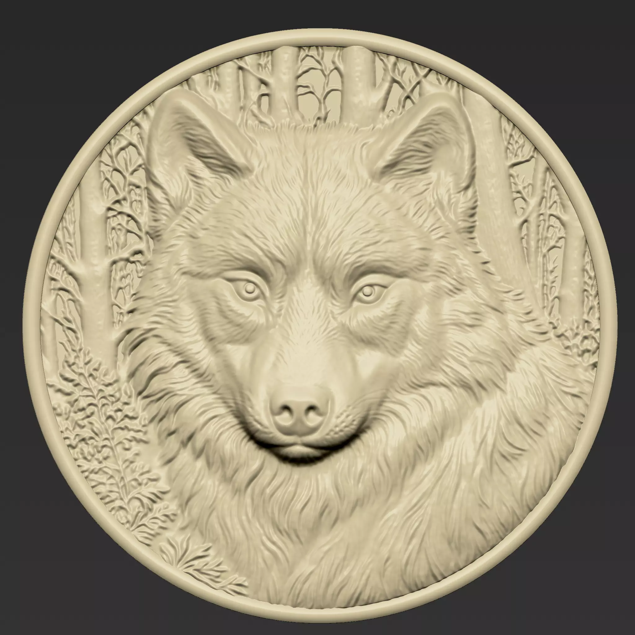 Wolf Pendant A54 3D print model