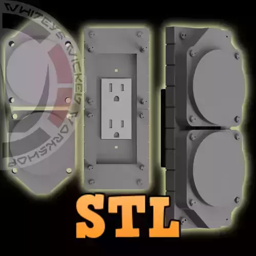 Star Wars Power Outlet Duplex Cover Prop  - Deco Square Style 3D print model