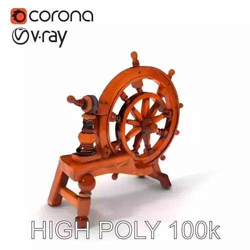 Vintage Spinning Wheel D Model Pack Low-poly 3D model