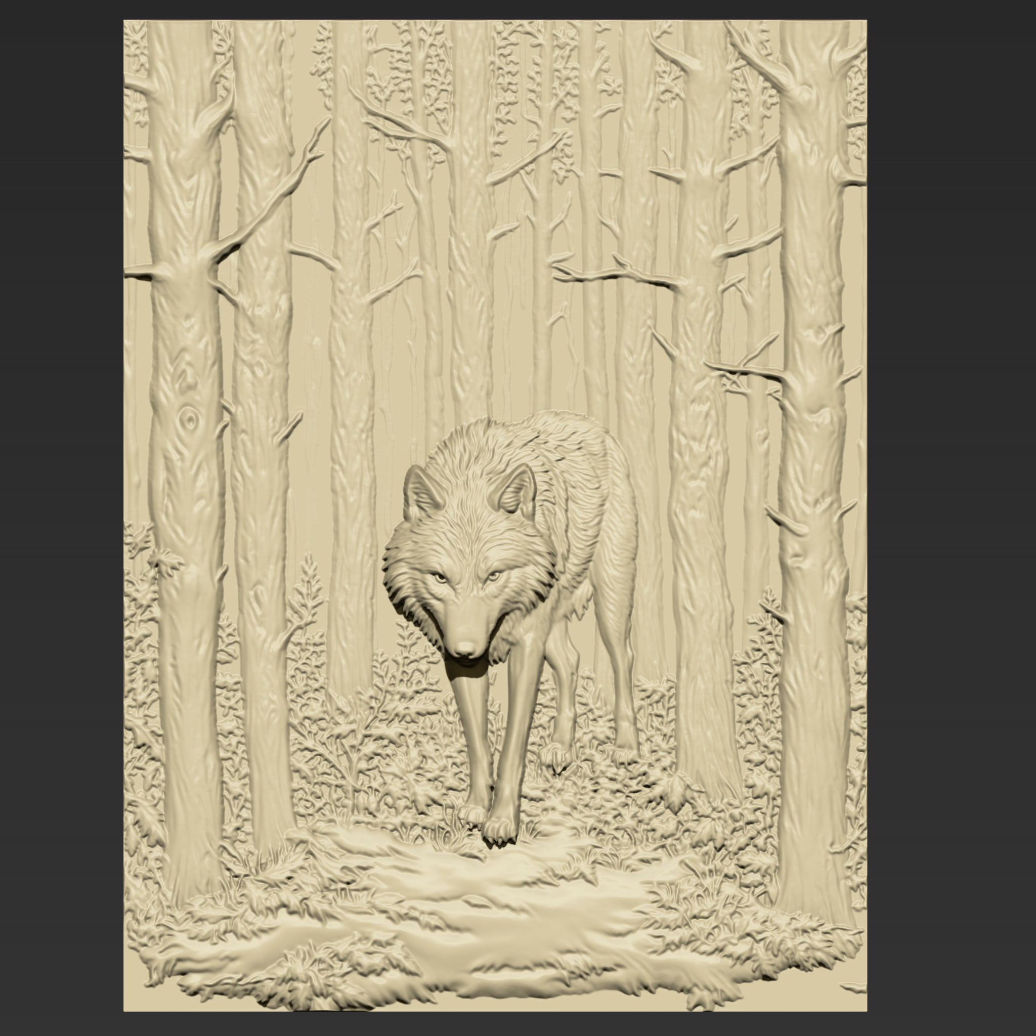 Wolf in Forest A56 3D model 3D printable | CGTrader