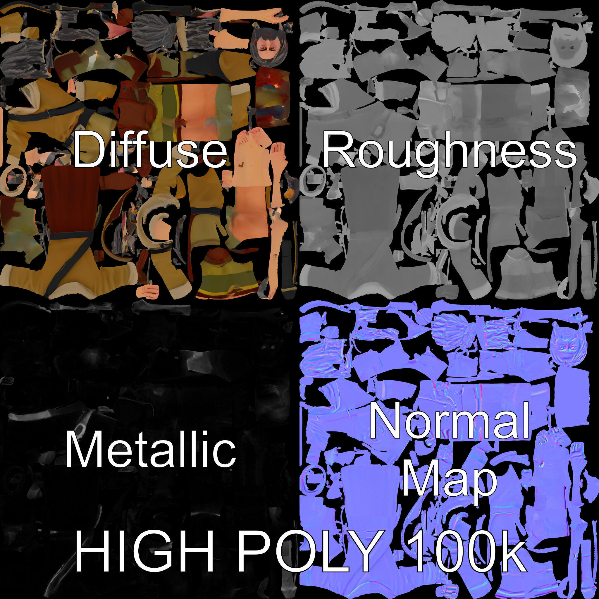 Rugged Medieval Wanderer D Character Model Fully Rigged Low-poly 3D model_2