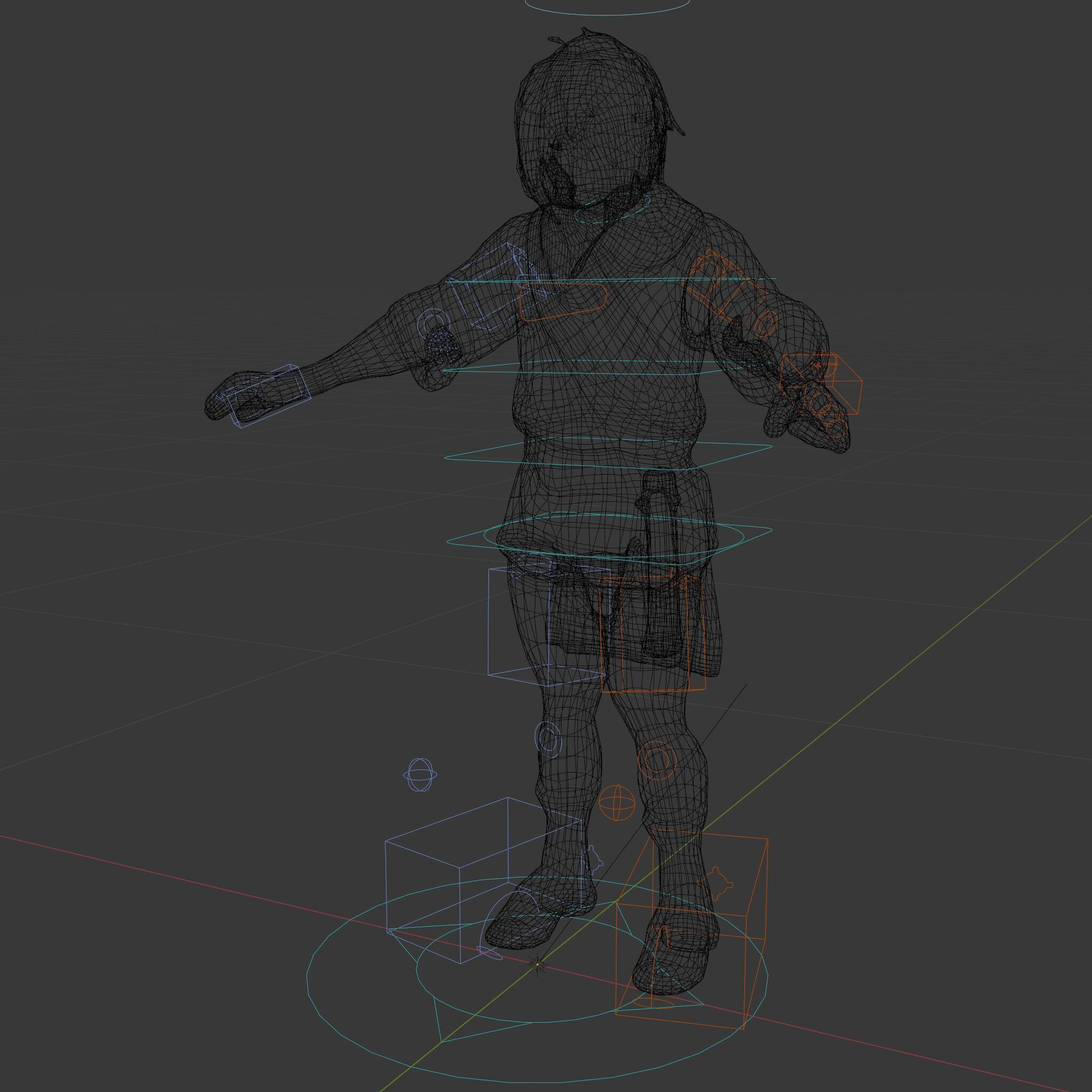 Rugged Medieval Wanderer D Character Model Fully Rigged Low-poly 3D model_20