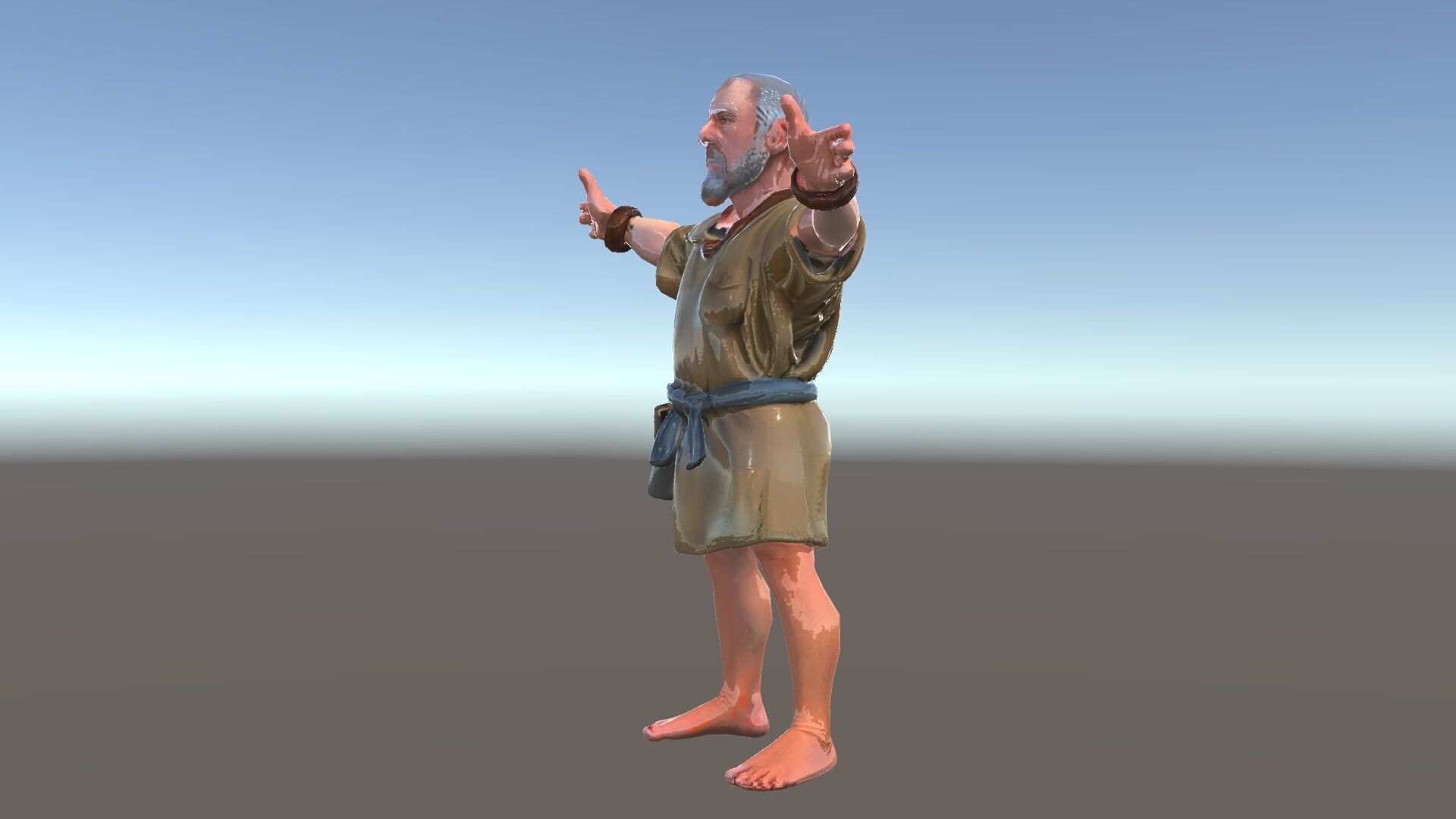 Medieval Peasant Male D Character Model with Detailed Textures Low-poly 3D model_30