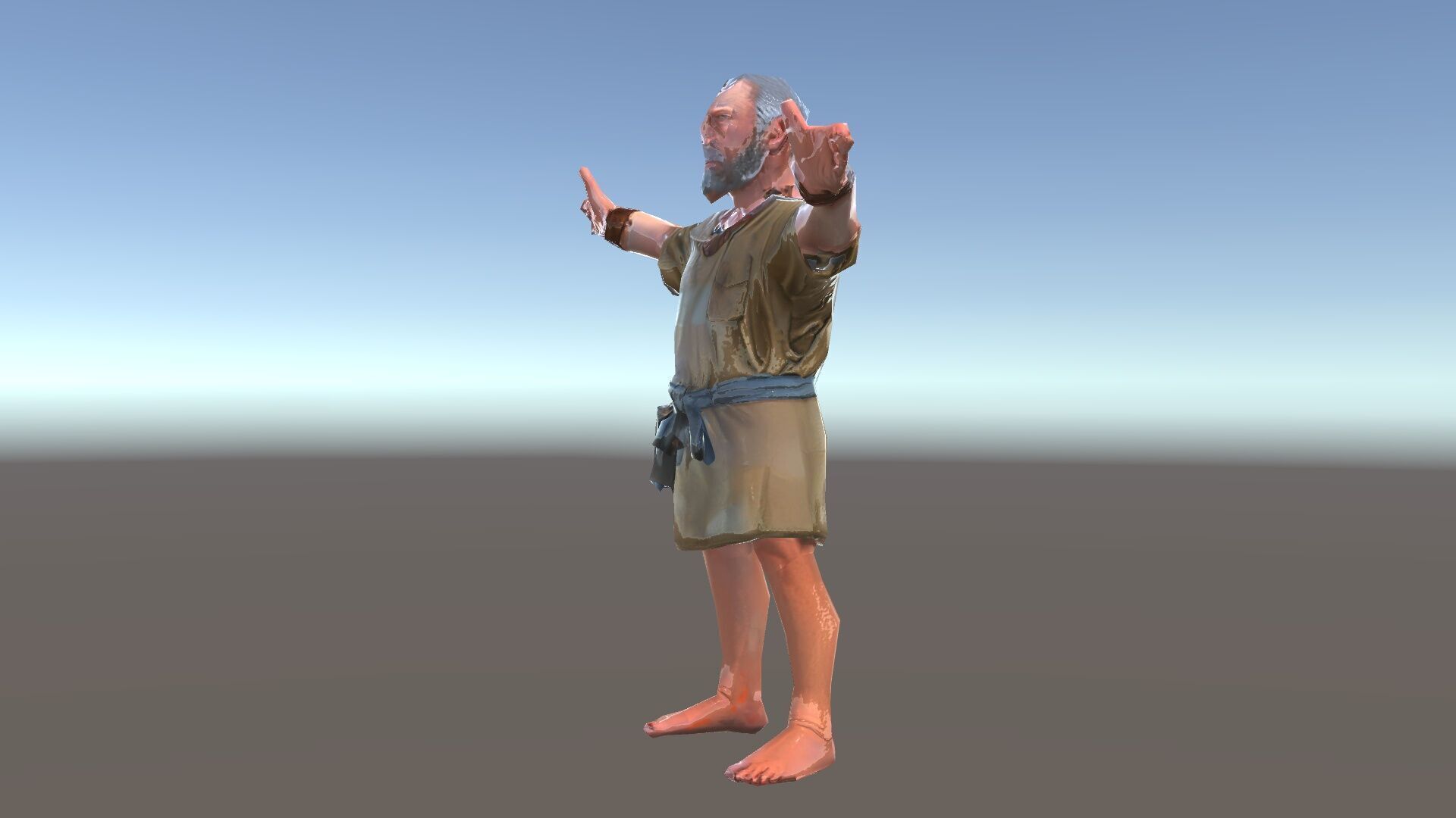 Medieval Peasant Male D Character Model with Detailed Textures Low-poly 3D model_28