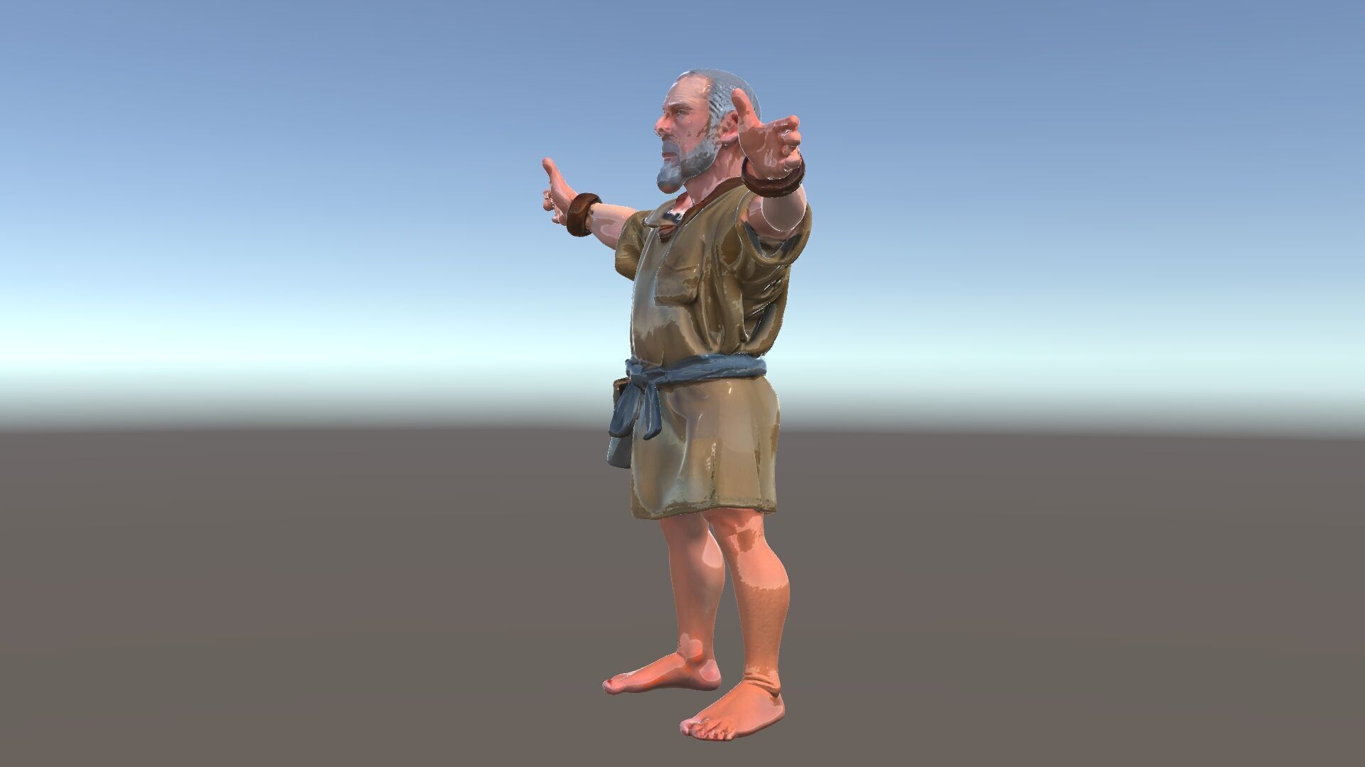 Medieval Peasant Male D Character Model with Detailed Textures Low-poly 3D model_5