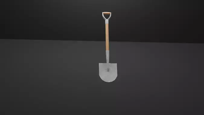 Realistic Round Point Shovel Model 3D print model