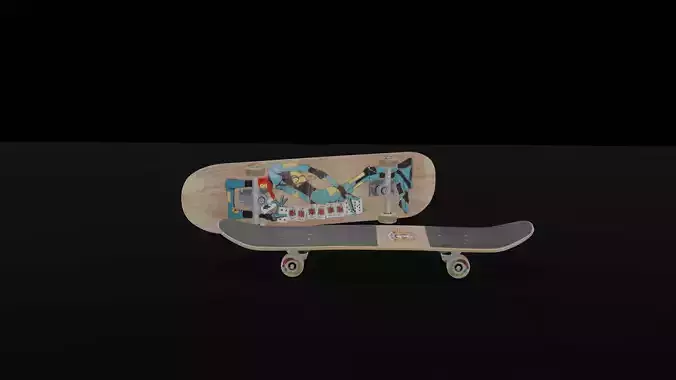 Realistic Powell Peralta Ray Barbee Skateboard 3D Model