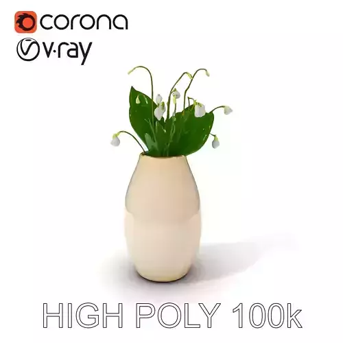 Elegant Lily of the Valley Vase Model Pack