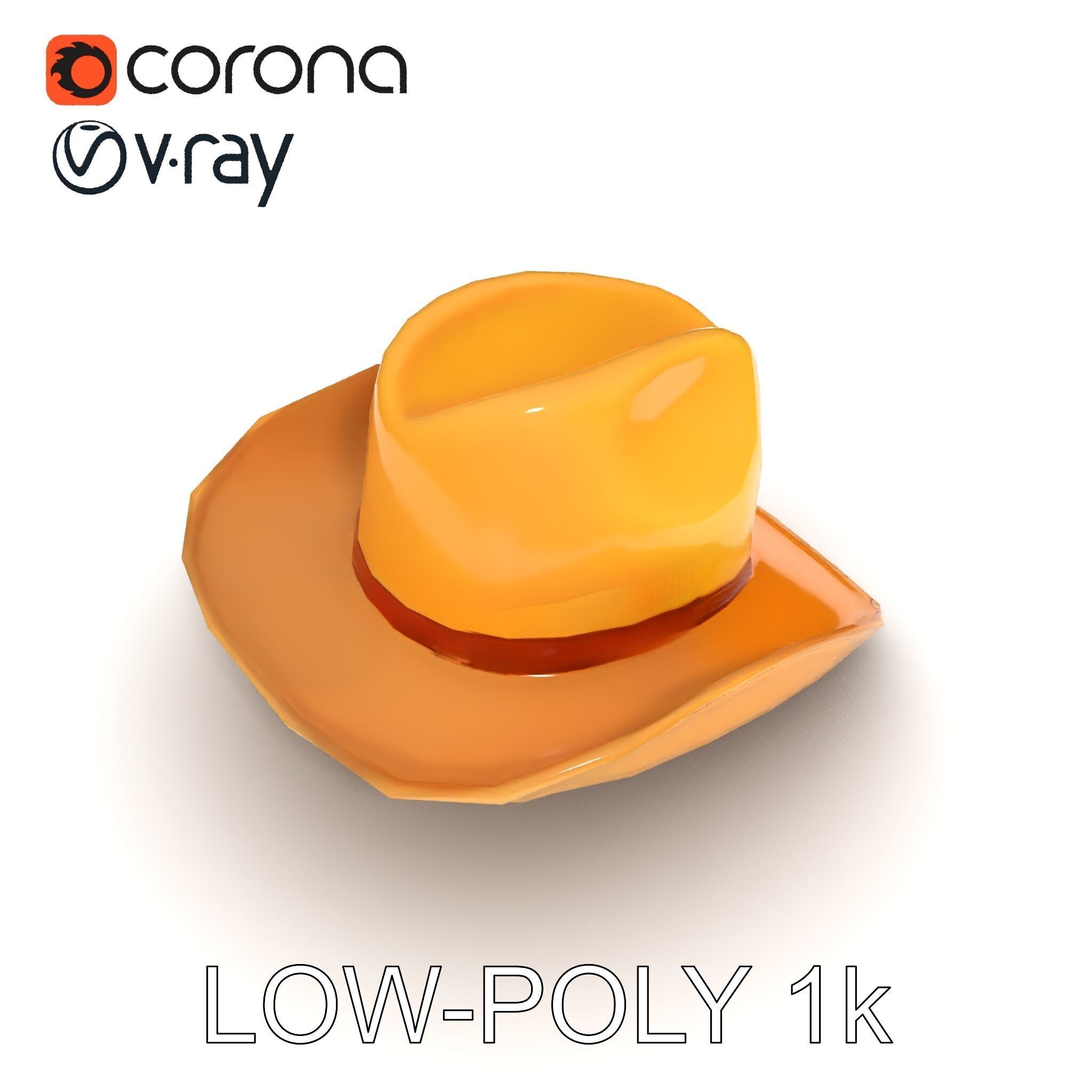 Cowboy Hat Model Pack  Premium PBR Textures Included Low-poly 3D model_7