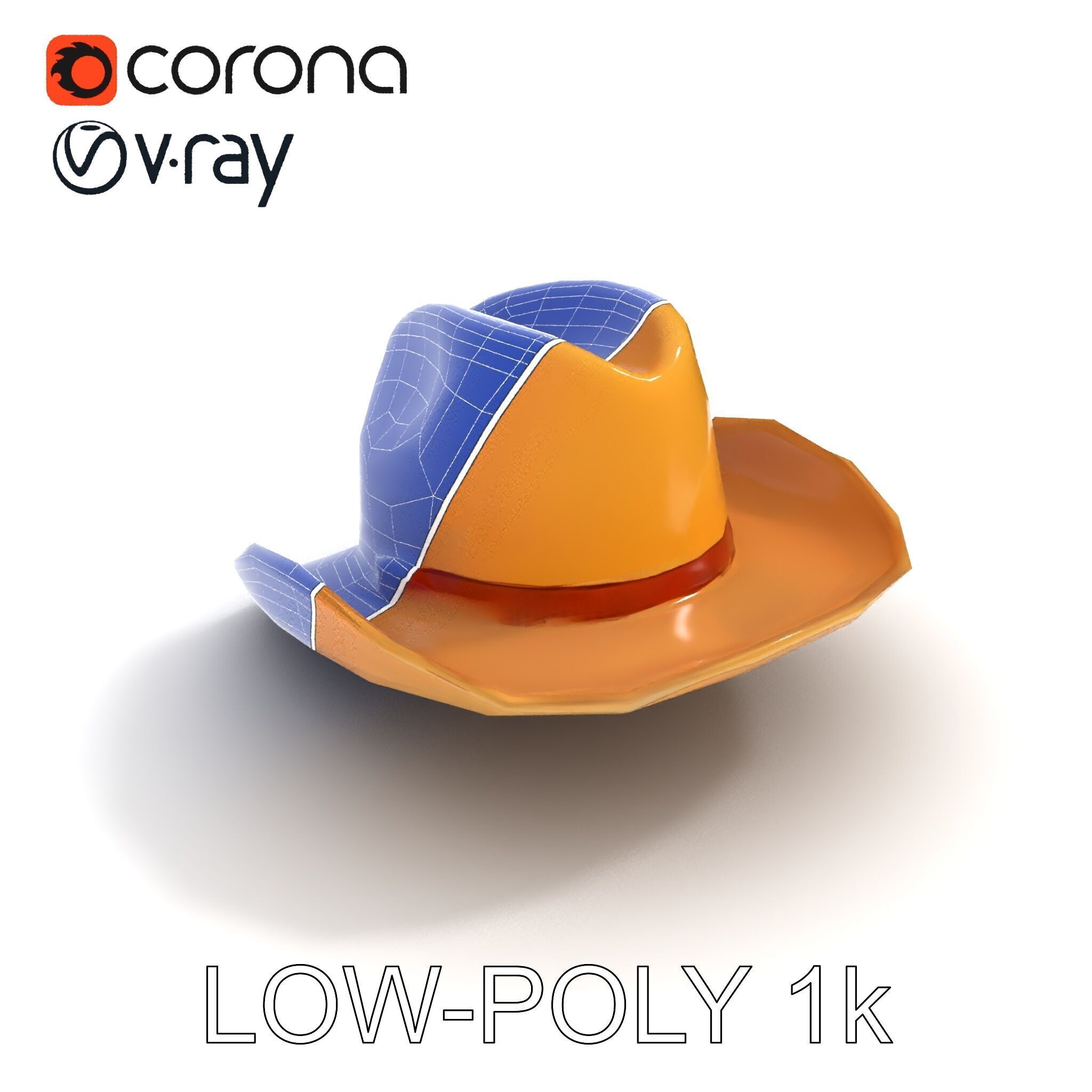 Cowboy Hat Model Pack  Premium PBR Textures Included Low-poly 3D model_12