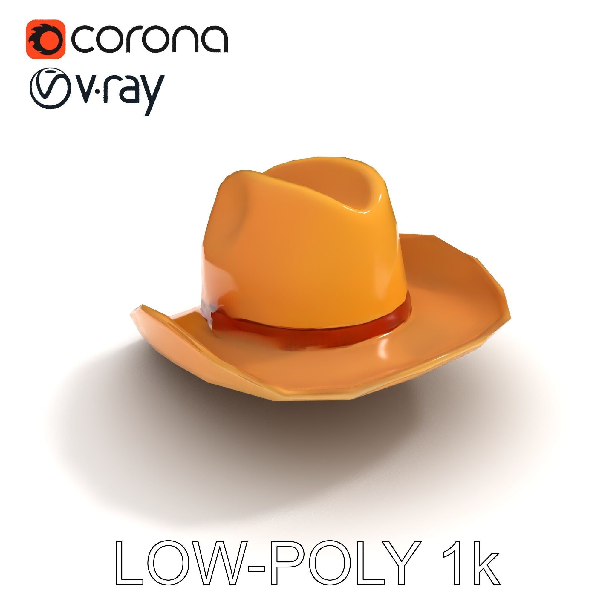Cowboy Hat Model Pack  Premium PBR Textures Included Low-poly 3D model_10