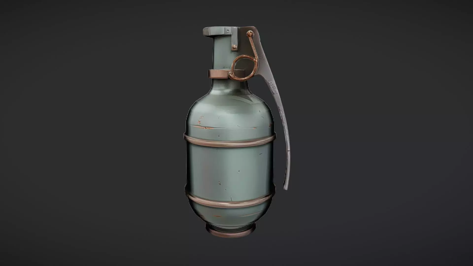 Green Hand Grenade 3D model_0