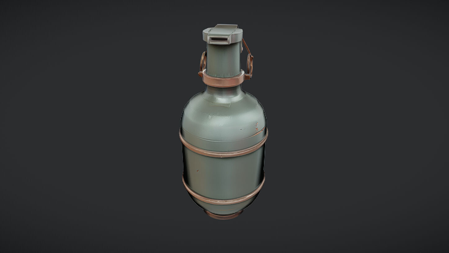 Green Hand Grenade 3D model_32