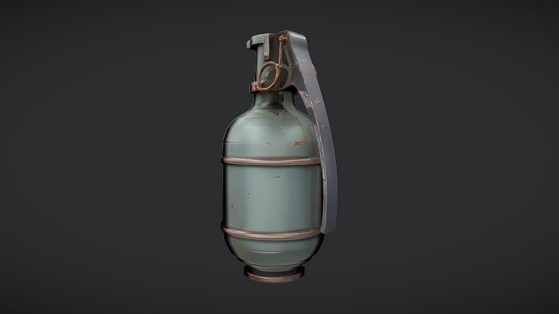 Green Hand Grenade 3D model_24
