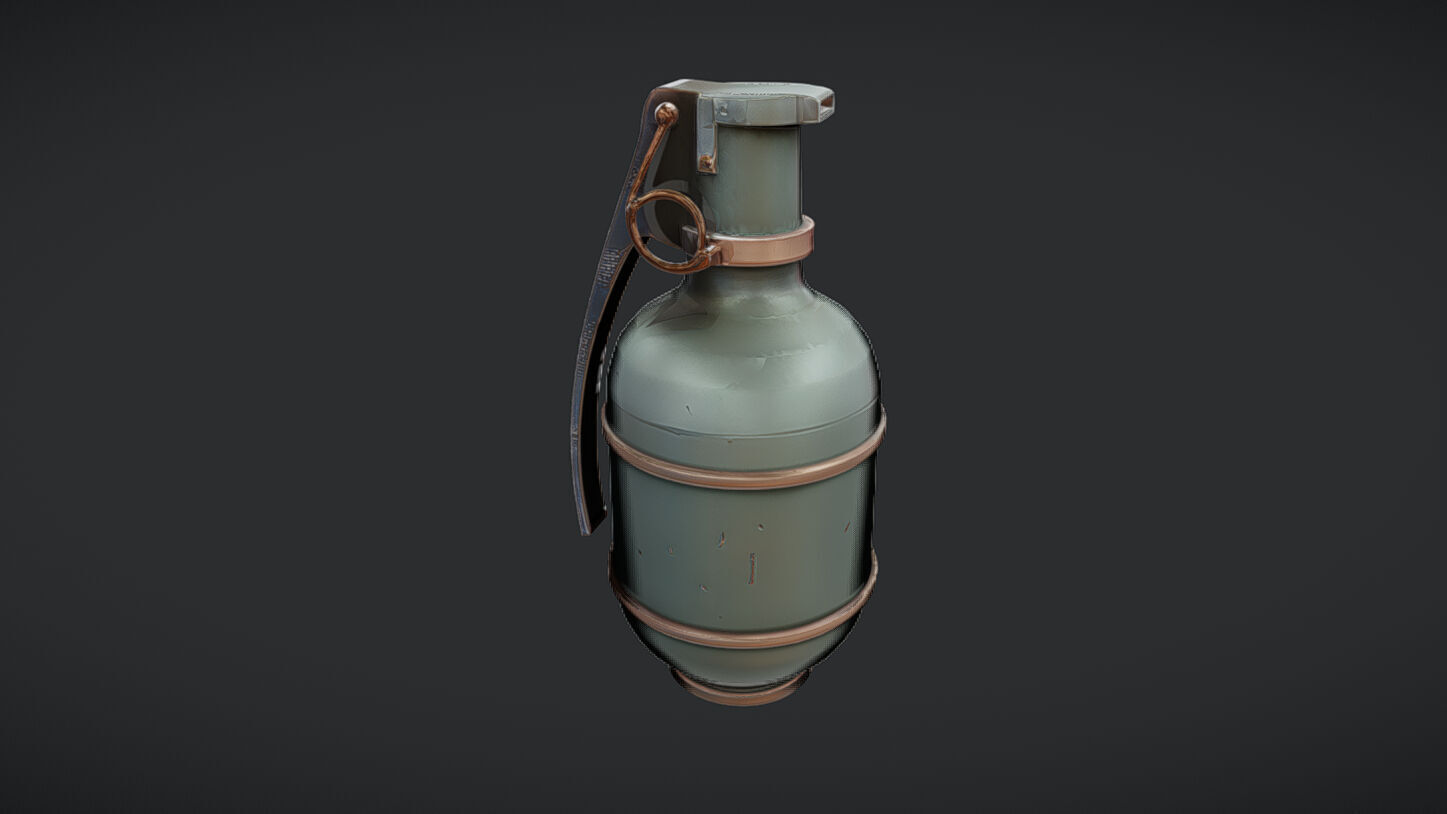 Green Hand Grenade 3D model_33