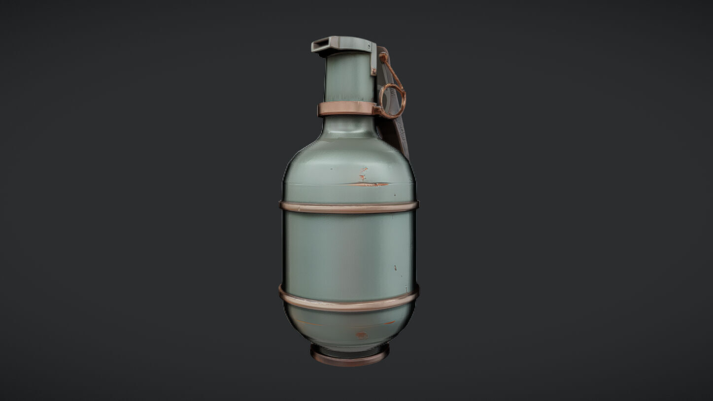 Green Hand Grenade 3D model_31