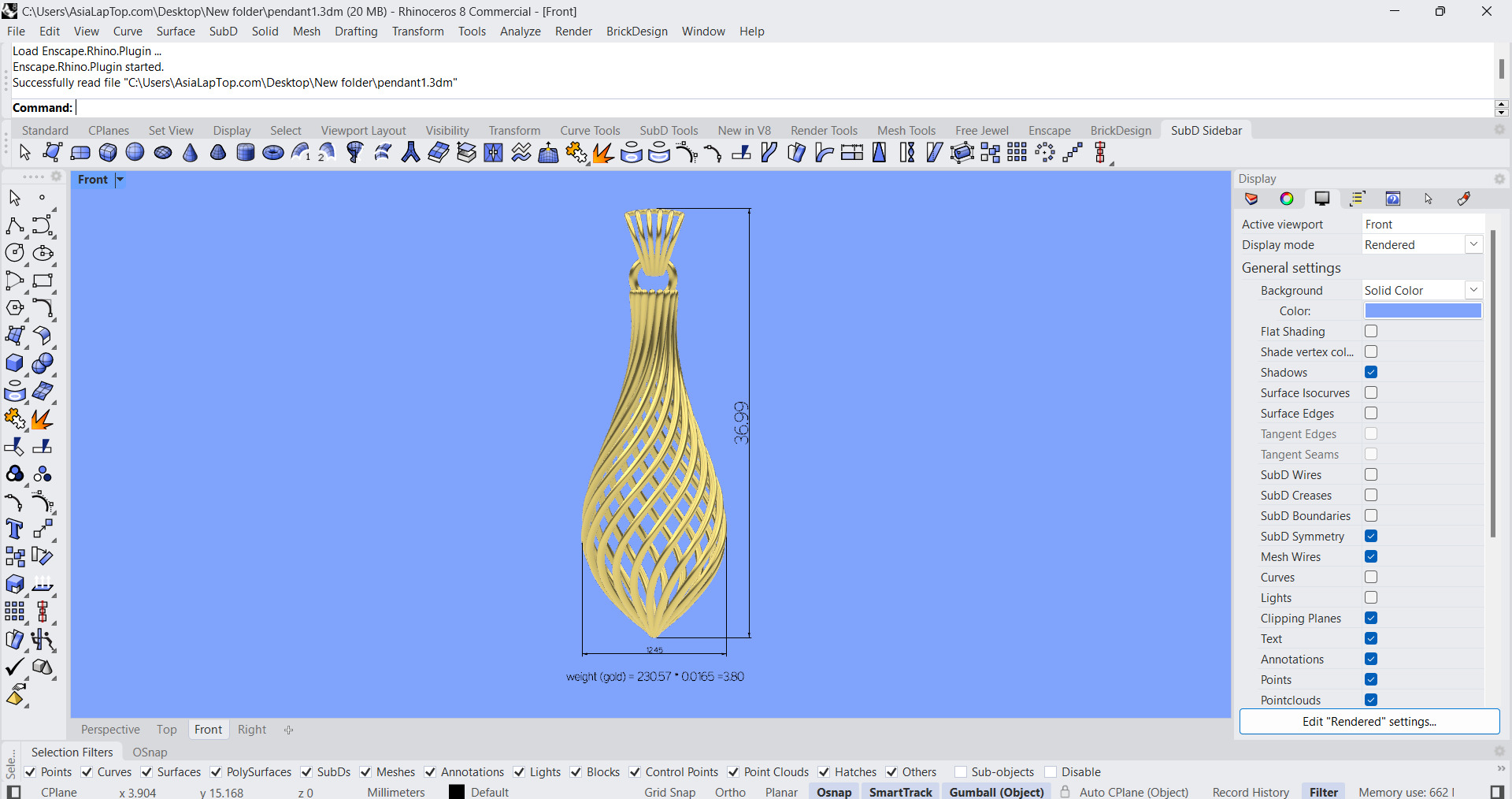 pendant 3D print model_2