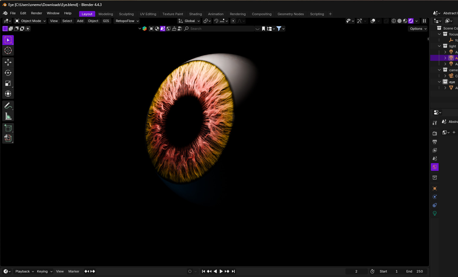 rocedural Realistic Eye Blender Geometry Nodes Animation 3D model_3
