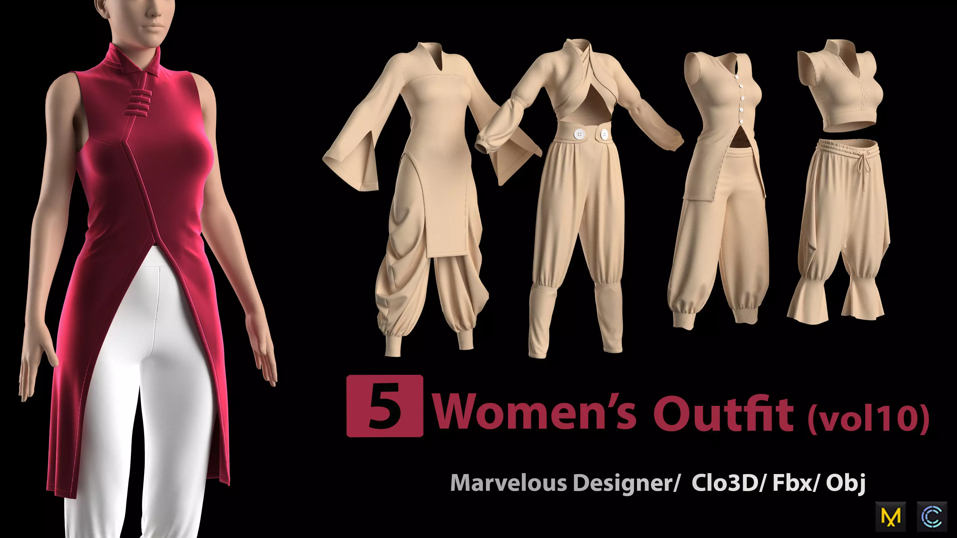 5 Womens Outfit-vol10 3D model