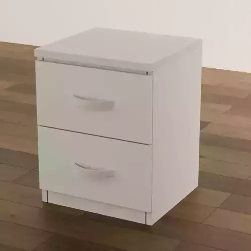 Modern White 2-Drawer Cabinet