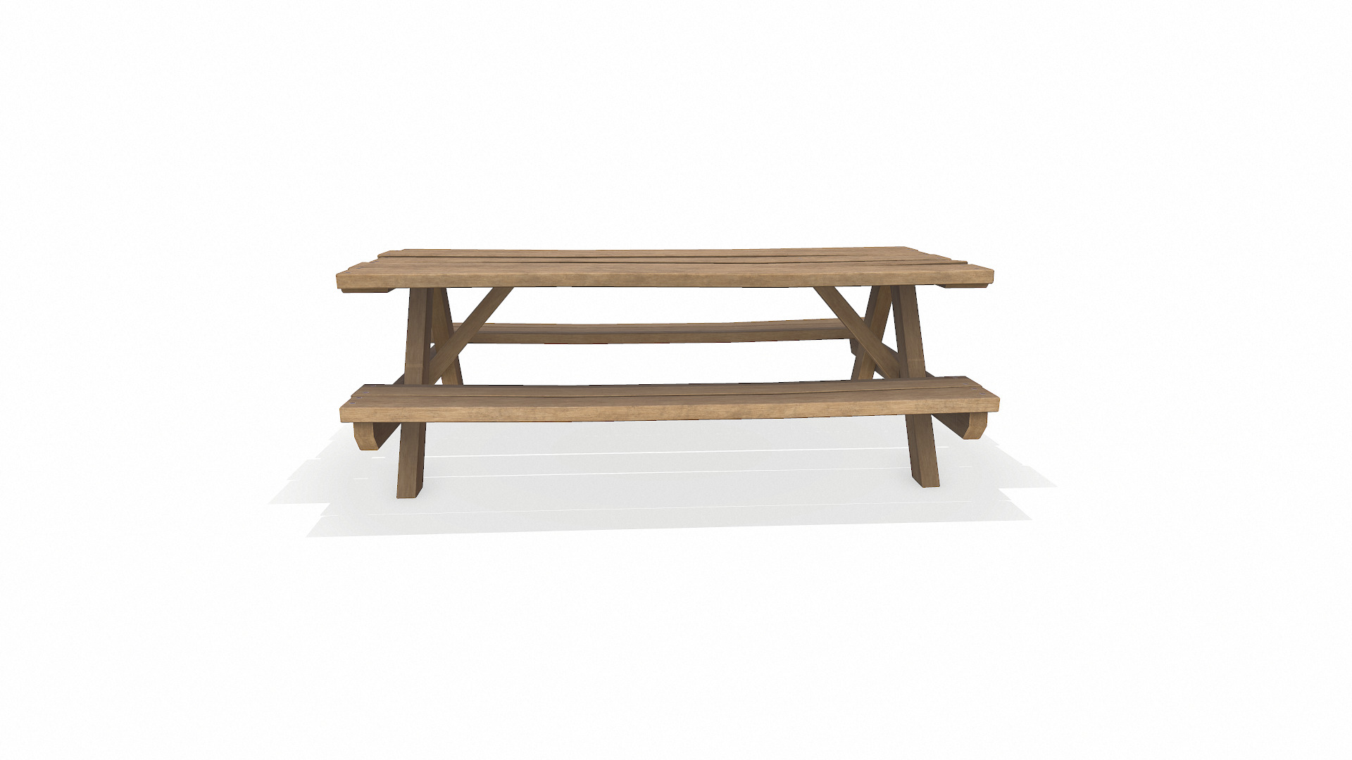 Picnic Table Low-Poly 3D Model Free low-poly 3D model_3