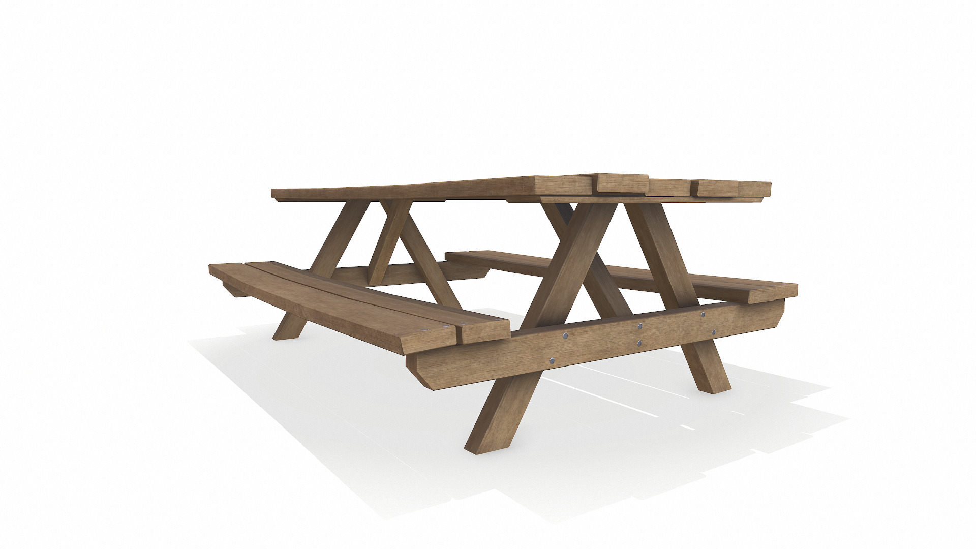 Picnic Table Low-Poly 3D Model Free low-poly 3D model_10