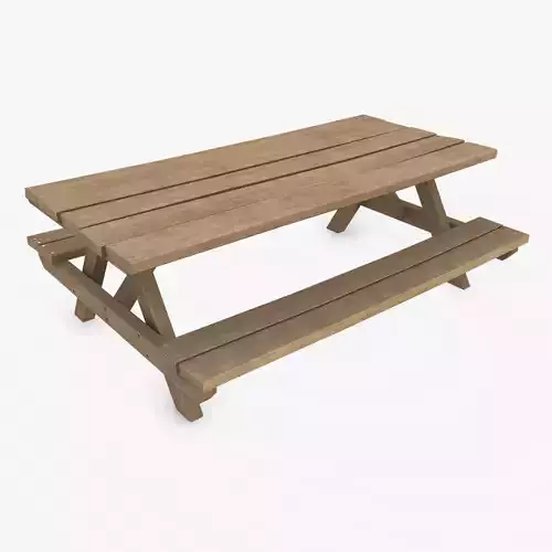 Picnic Table Low-Poly 3D Model Free low-poly 3D model