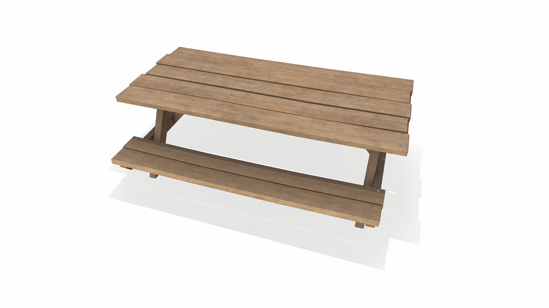 Picnic Table Low-Poly 3D Model Free low-poly 3D model_4