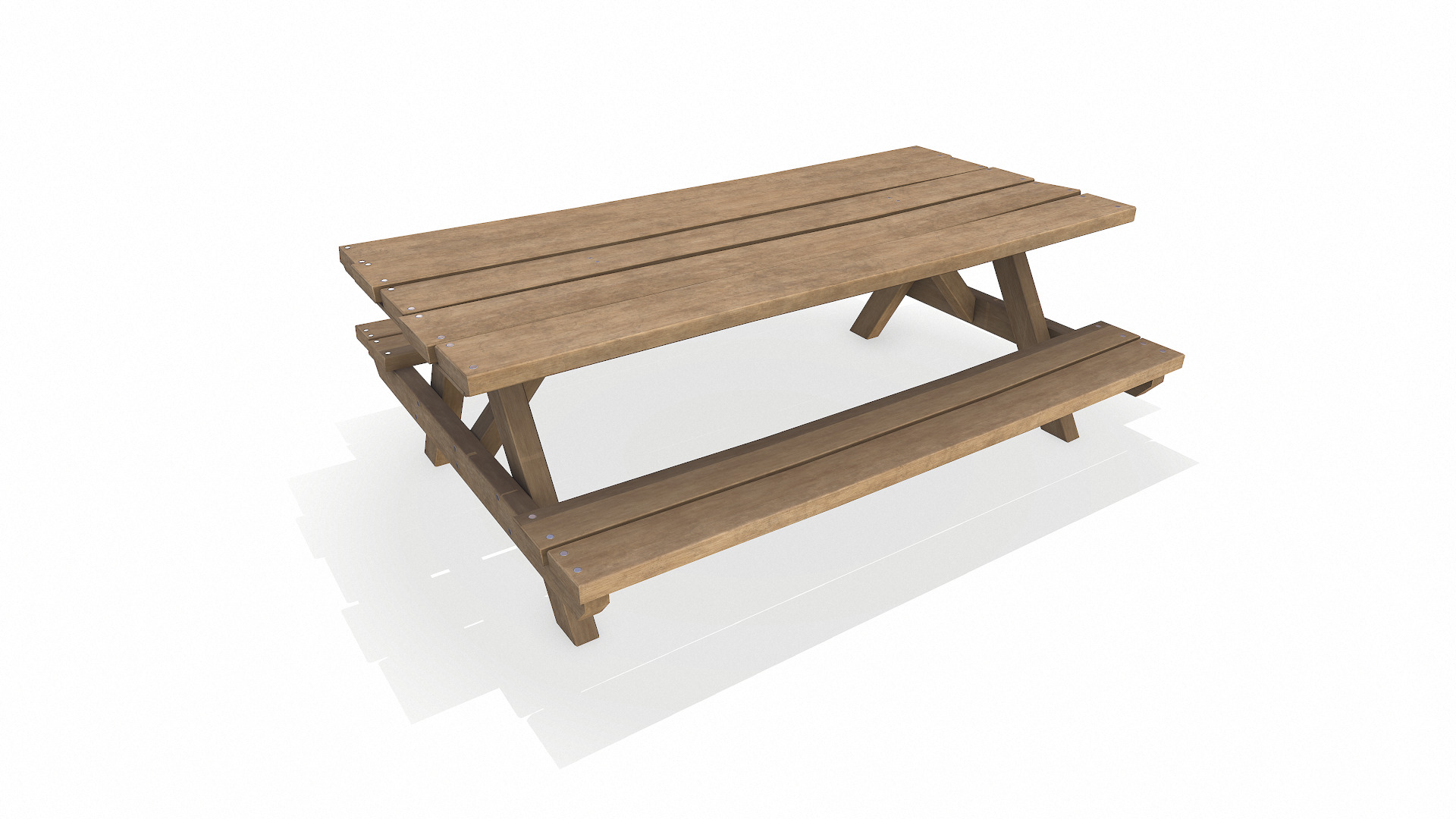 Picnic Table Low-Poly 3D Model Free low-poly 3D model_2