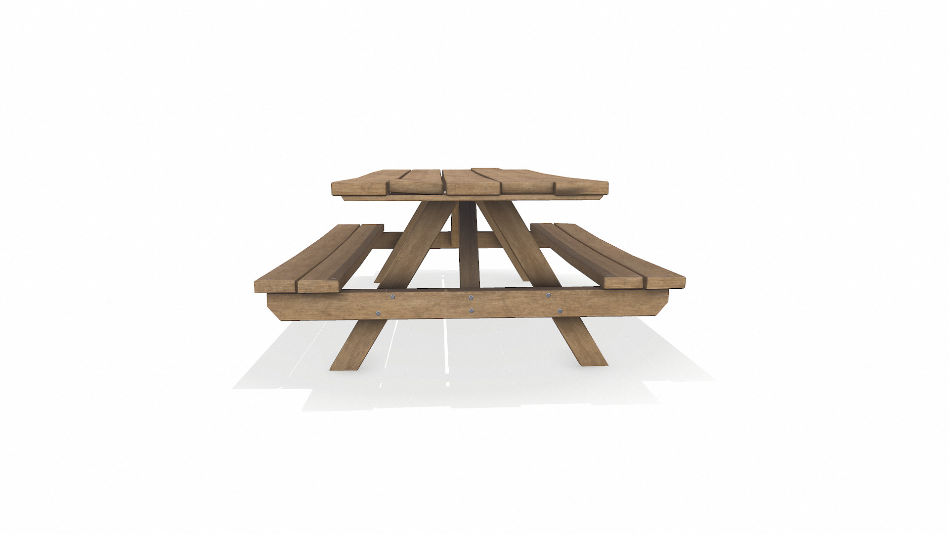 Picnic Table Low-Poly 3D Model Free low-poly 3D model_6
