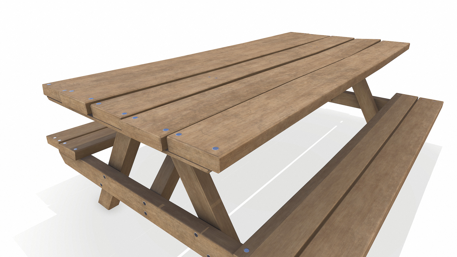 Picnic Table Low-Poly 3D Model Free low-poly 3D model_14